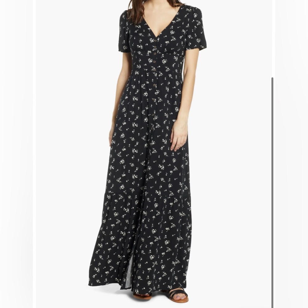 Ten Sixty Sherman: Black&White floral Button Front Maxi Dress **NEW WITH TAGS**